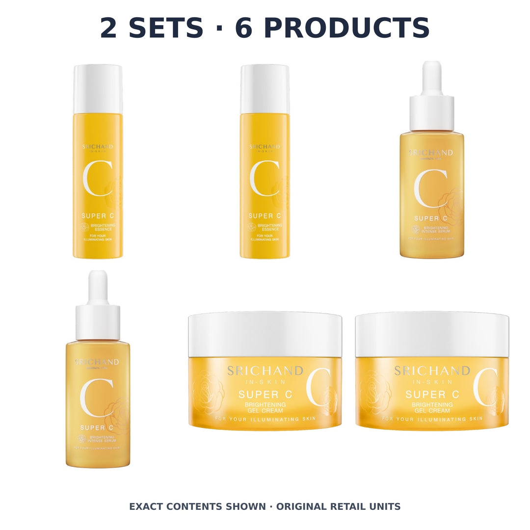 Srichand Super C Brightening Routine – 2 Sets · 6 Products — exact quantity shown on white background