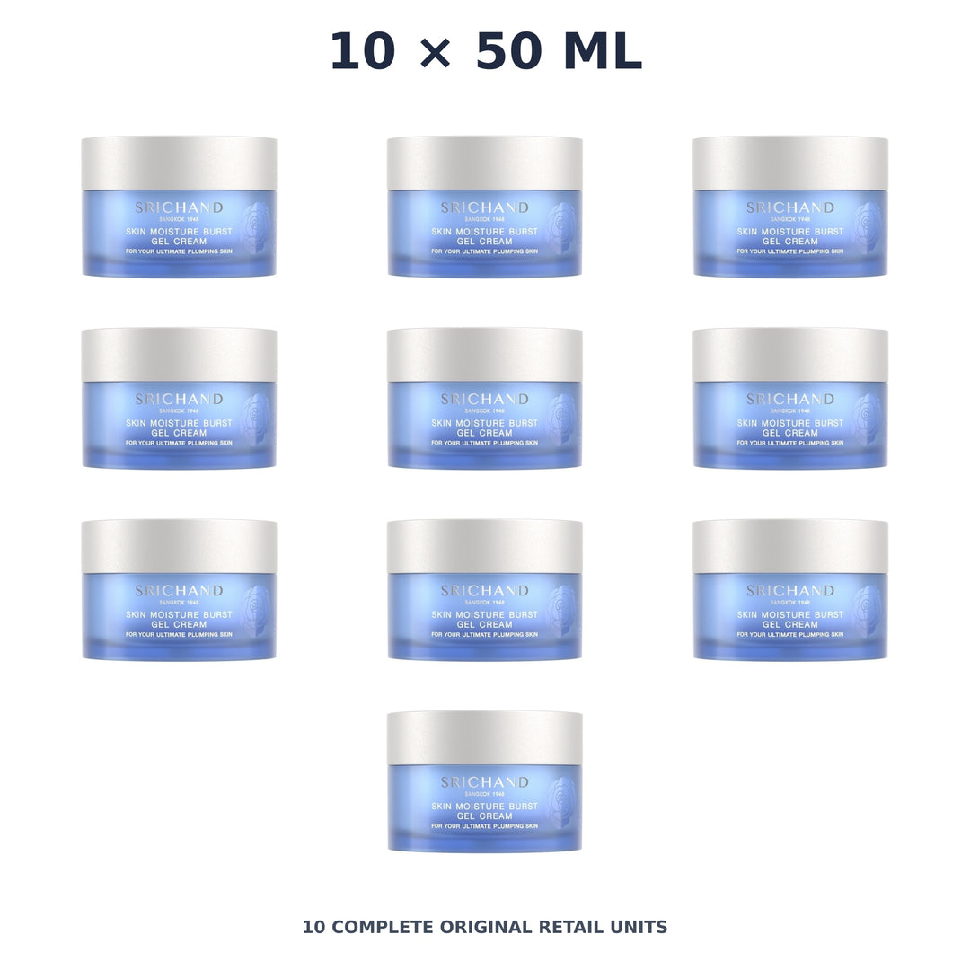 Srichand Skin Moisture Burst Gel Cream 50ml – 10 × 50 ml — exact quantity shown on white background