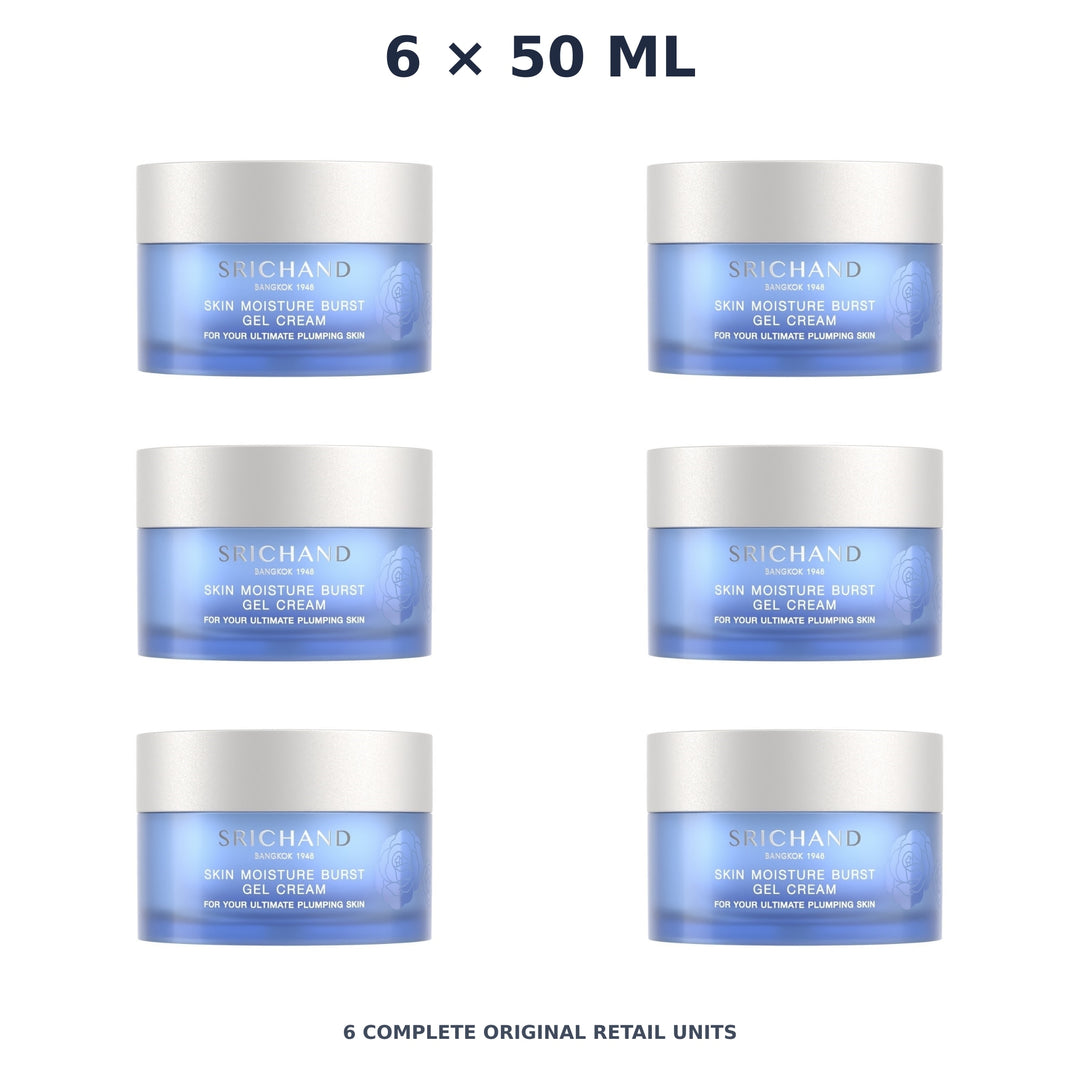 Srichand Skin Moisture Burst Gel Cream 50ml – 6 × 50 ml — exact quantity shown on white background