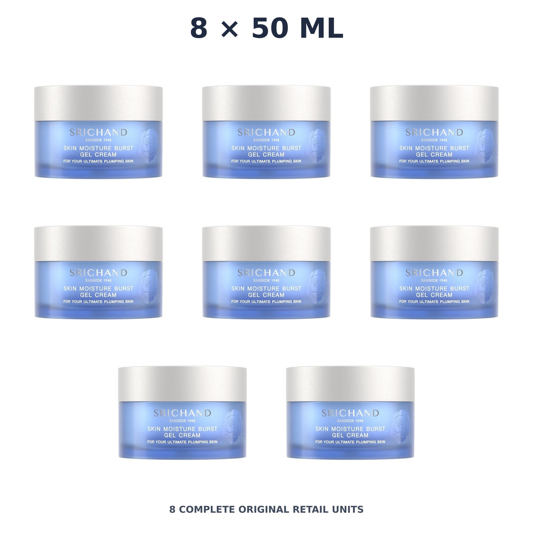 Srichand Skin Moisture Burst Gel Cream 50ml – 8 × 50 ml — exact quantity shown on white background