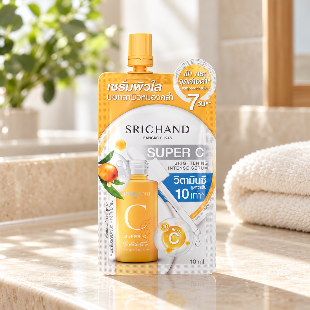 Srichand Super C Brightening Intense Serum 10ml 10 ml — lifestyle view 1, serving or routine illustration