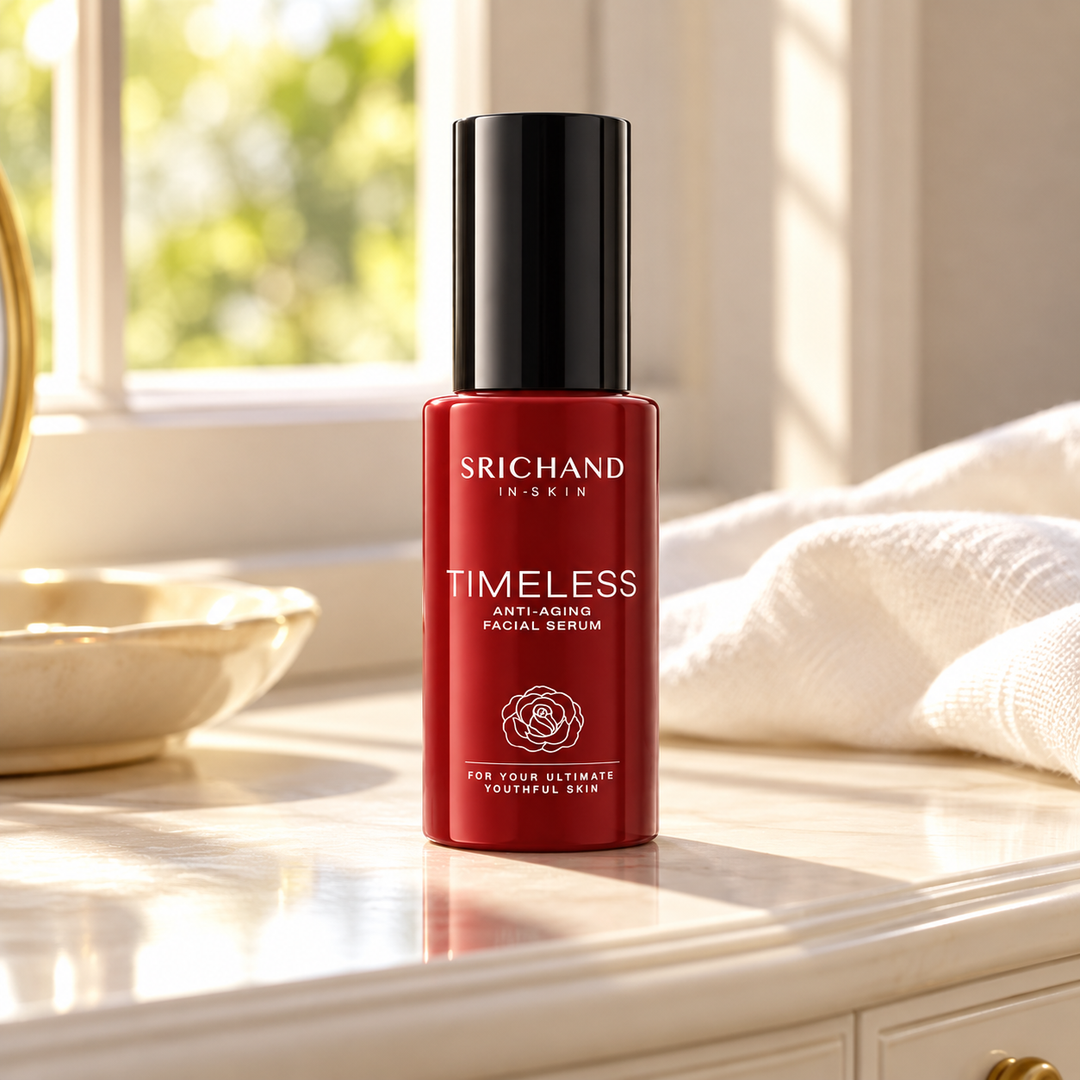Srichand Timeless Anti-Aging Facial Serum 30ml 30 ml — lifestyle view 2, serving or routine illustration