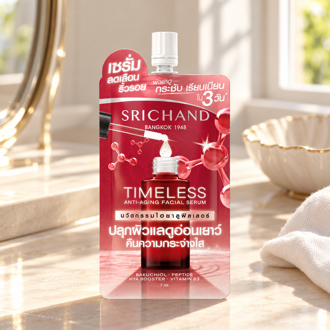 Srichand Timeless Anti-Aging Facial Serum 7ml 7 ml — lifestyle view 2, serving or routine illustration