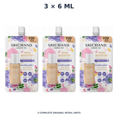 Srichand Skin Booster Flawless Foundation SPF50+ PA++++ 6ml. Y20 Beige – 3 × 6 ml — exact quantity shown on white background
