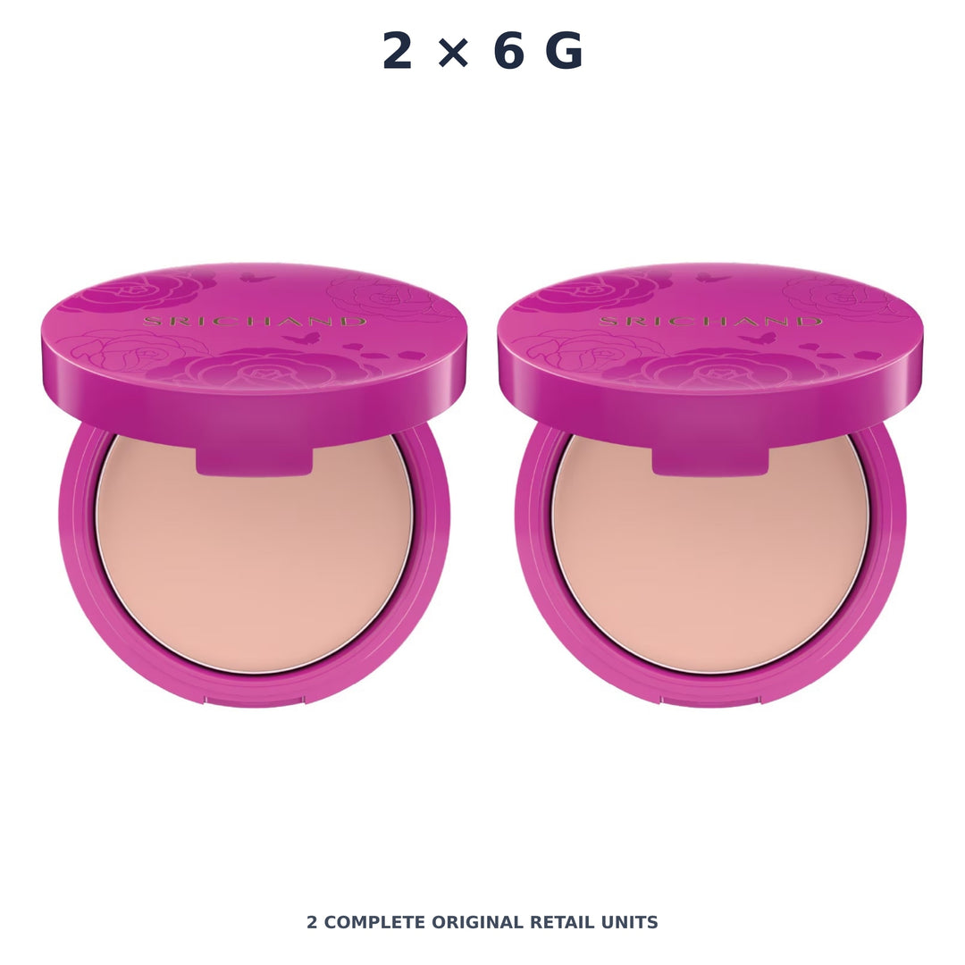 Srichand Super Fix 18H Oil Control Foundation Powder SPF35 PA+++ 6g. N10 Natural – 2 × 6 g — exact quantity shown on white background