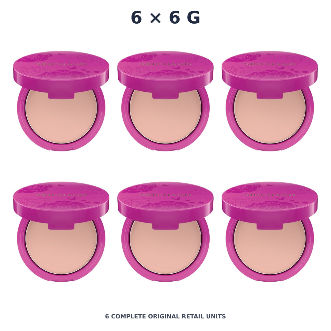 Srichand Super Fix 18H Oil Control Foundation Powder SPF35 PA+++ 6g. N10 Natural – 6 × 6 g — exact quantity shown on white background