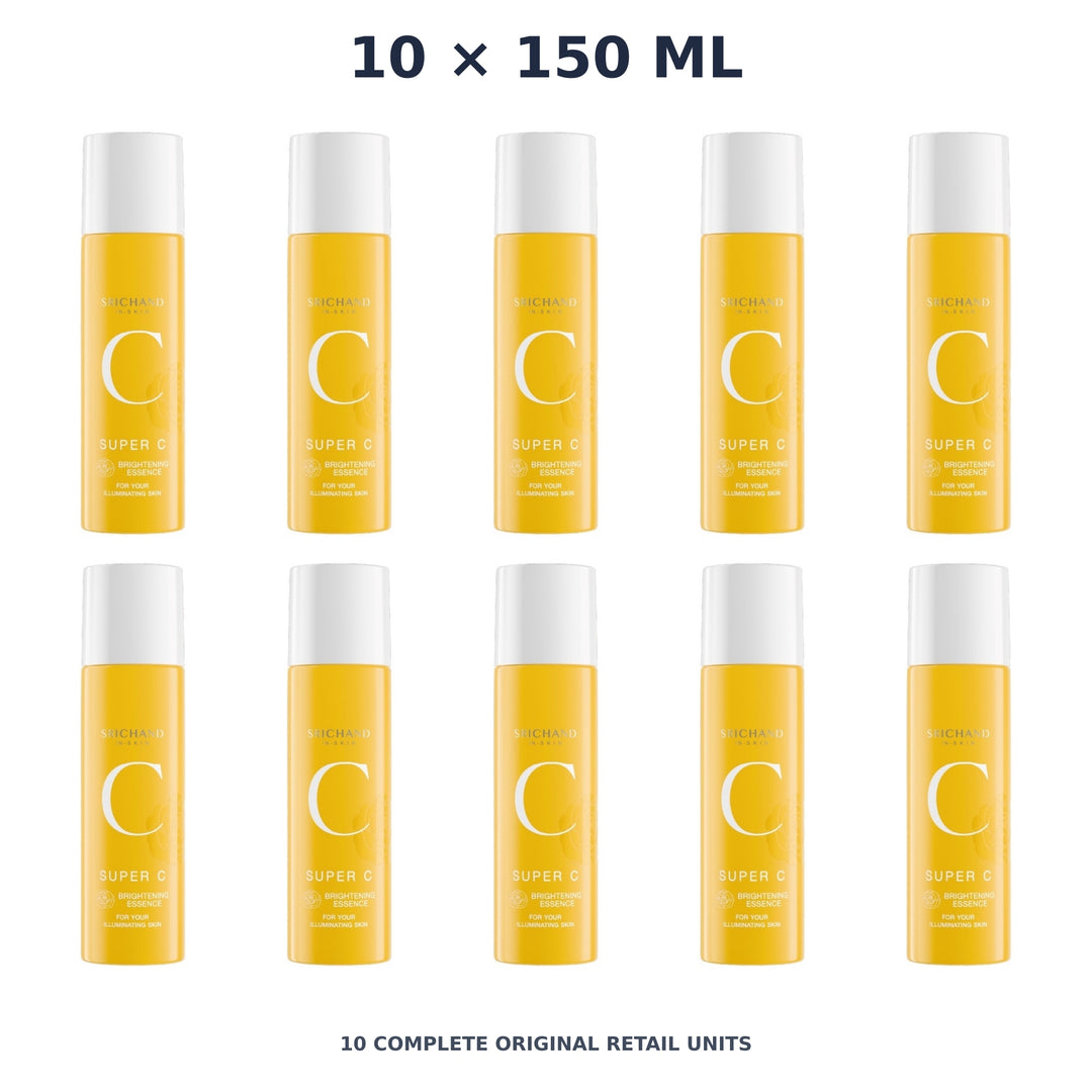 Srichand Super C Brightening Essence 150ml – 10 × 150 ml — exact quantity shown on white background