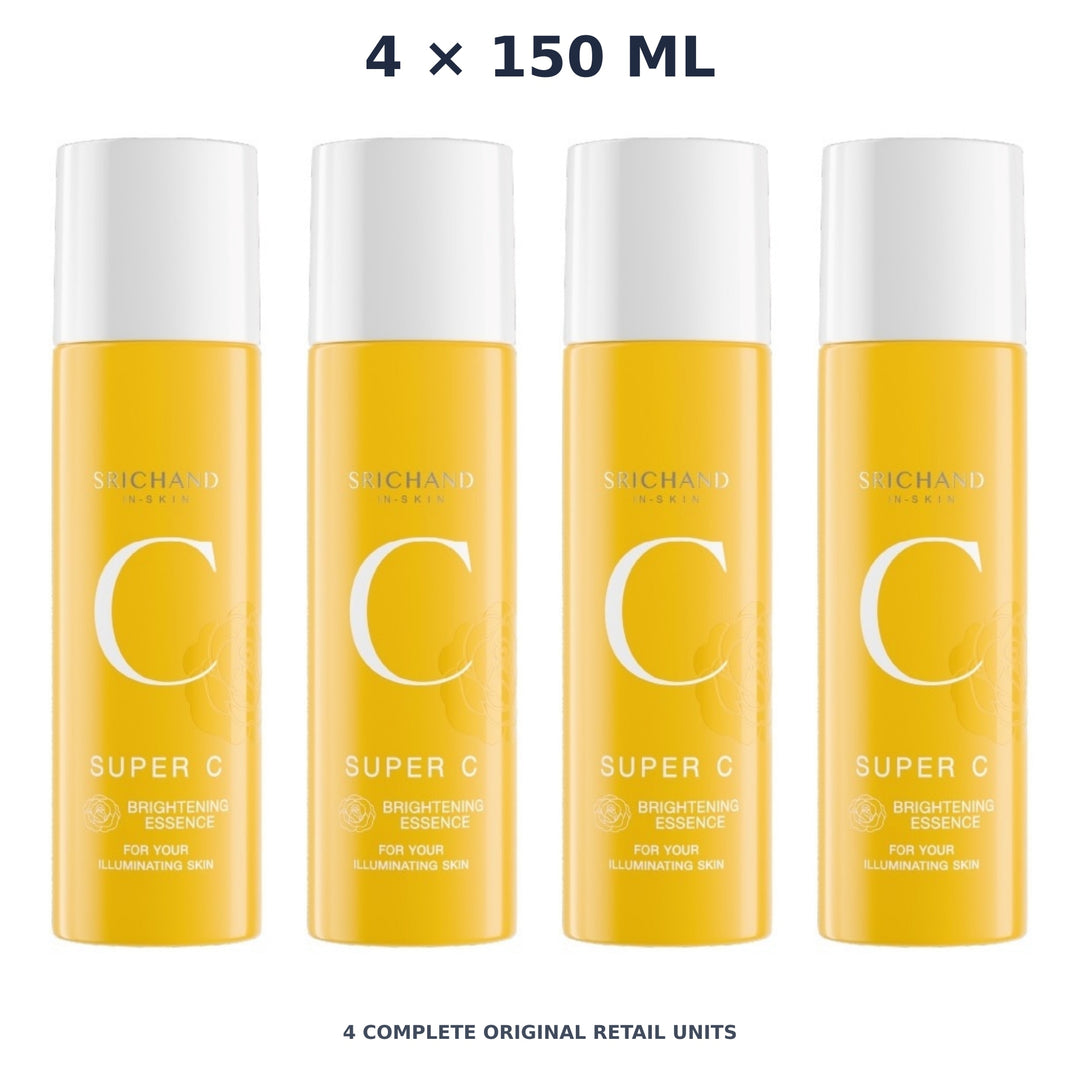 Srichand Super C Brightening Essence 150ml – 4 × 150 ml — exact quantity shown on white background