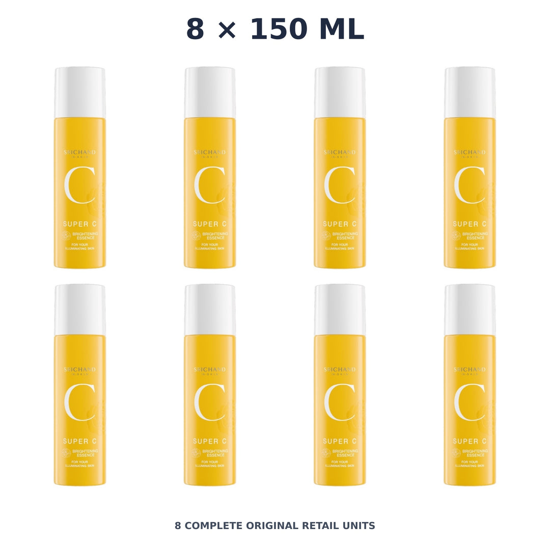 Srichand Super C Brightening Essence 150ml – 8 × 150 ml — exact quantity shown on white background