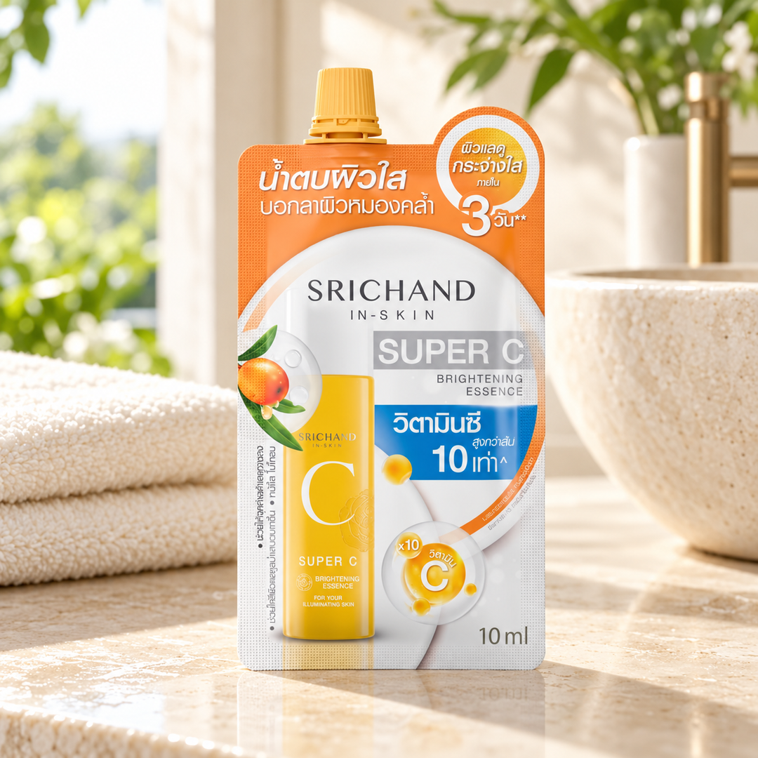 Srichand Super C Brightening Essence 10ml 10 ml — lifestyle view 1, serving or routine illustration