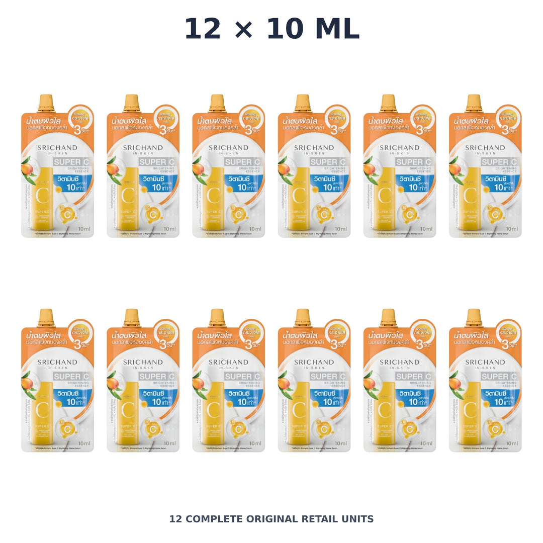 Srichand Super C Brightening Essence 10ml – 12 × 10 ml — exact quantity shown on white background