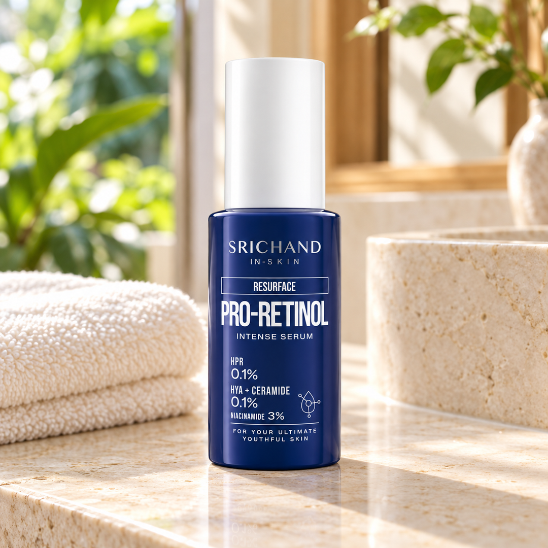 Srichand Resurface Pro Retinol Intense Serum 30ml 30 ml — lifestyle view 1, serving or routine illustration