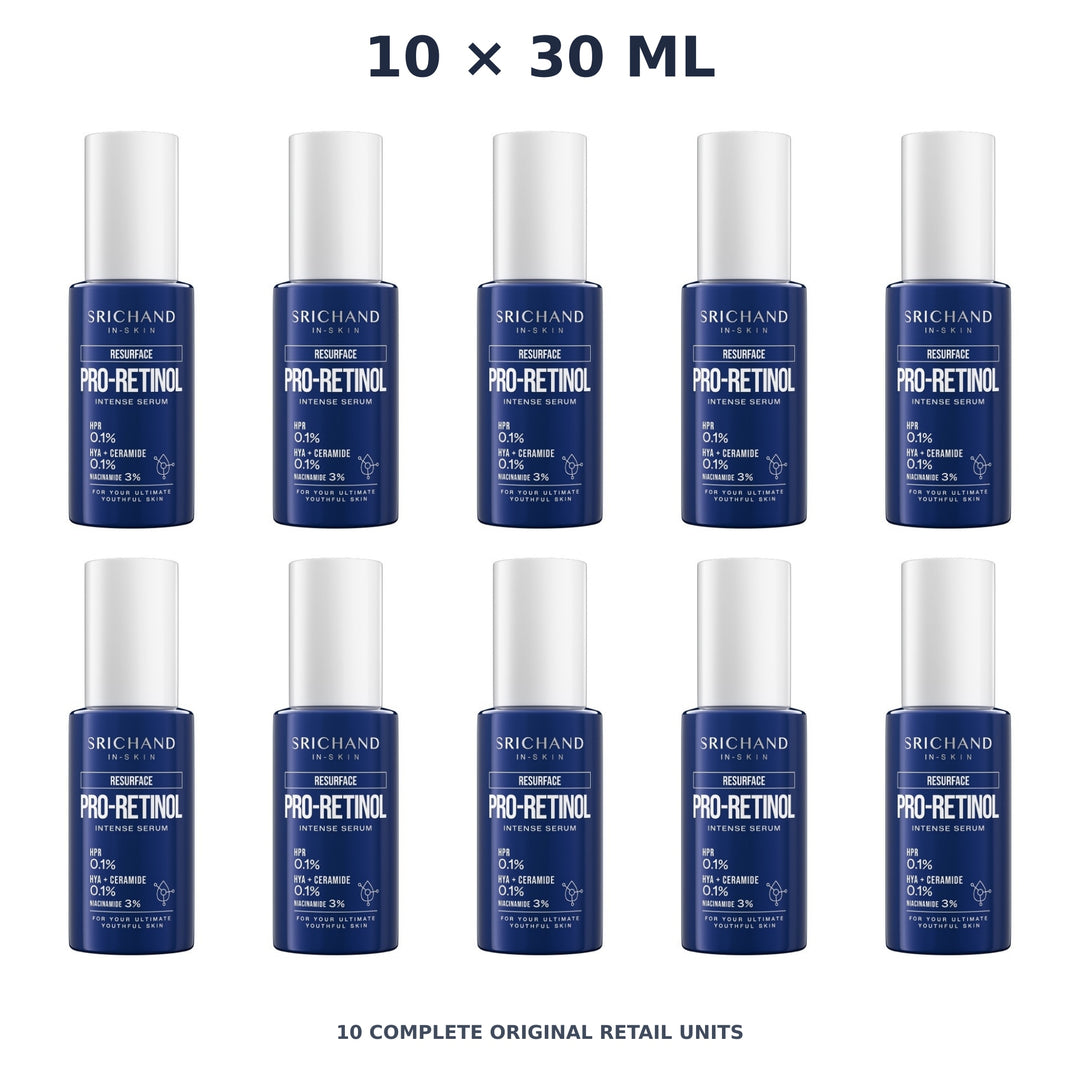 Srichand Resurface Pro Retinol Intense Serum 30ml – 10 × 30 ml — exact quantity shown on white background