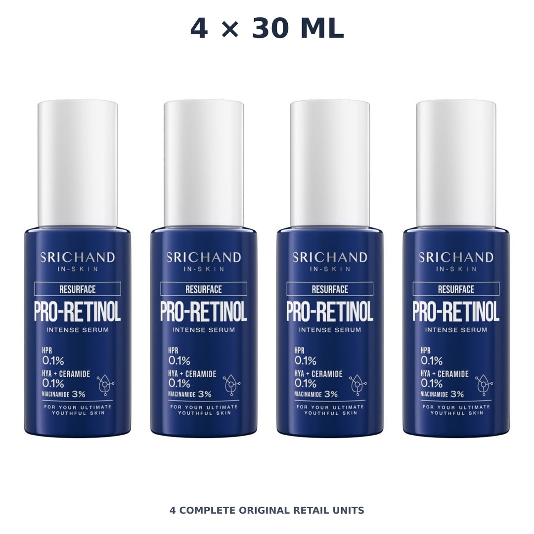 Srichand Resurface Pro Retinol Intense Serum 30ml – 4 × 30 ml — exact quantity shown on white background