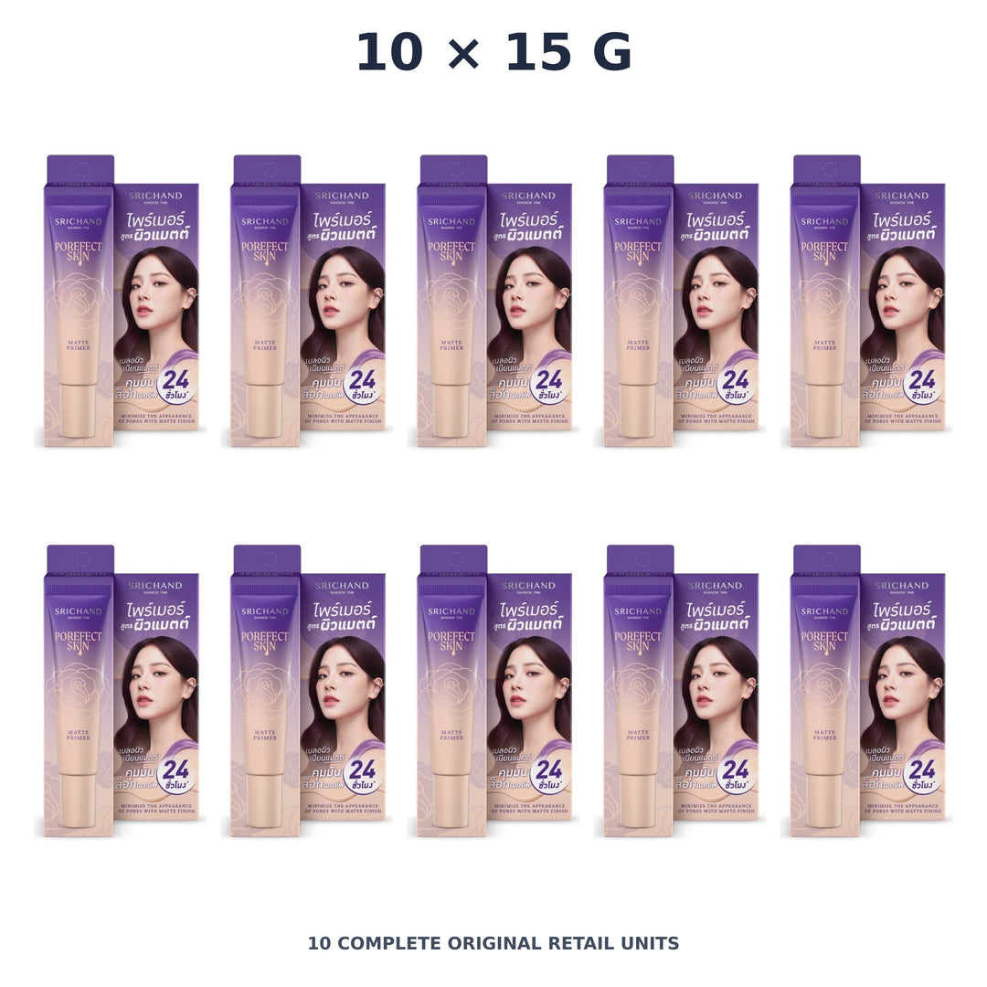 Srichand Porefect Skin Matte Primer 15g – 10 × 15 g — exact quantity shown on white background