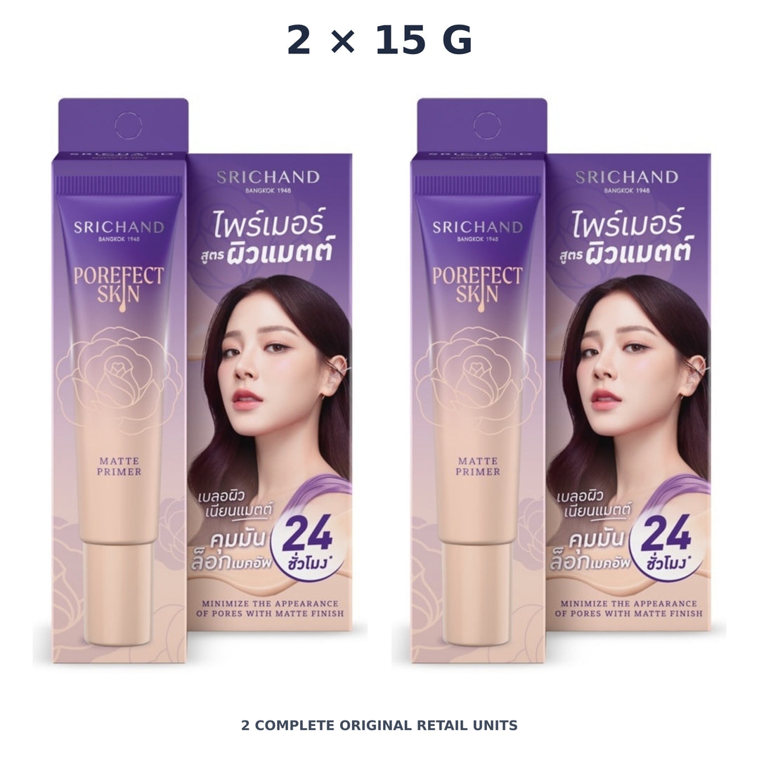 Srichand Porefect Skin Matte Primer 15g – 2 × 15 g — exact quantity shown on white background