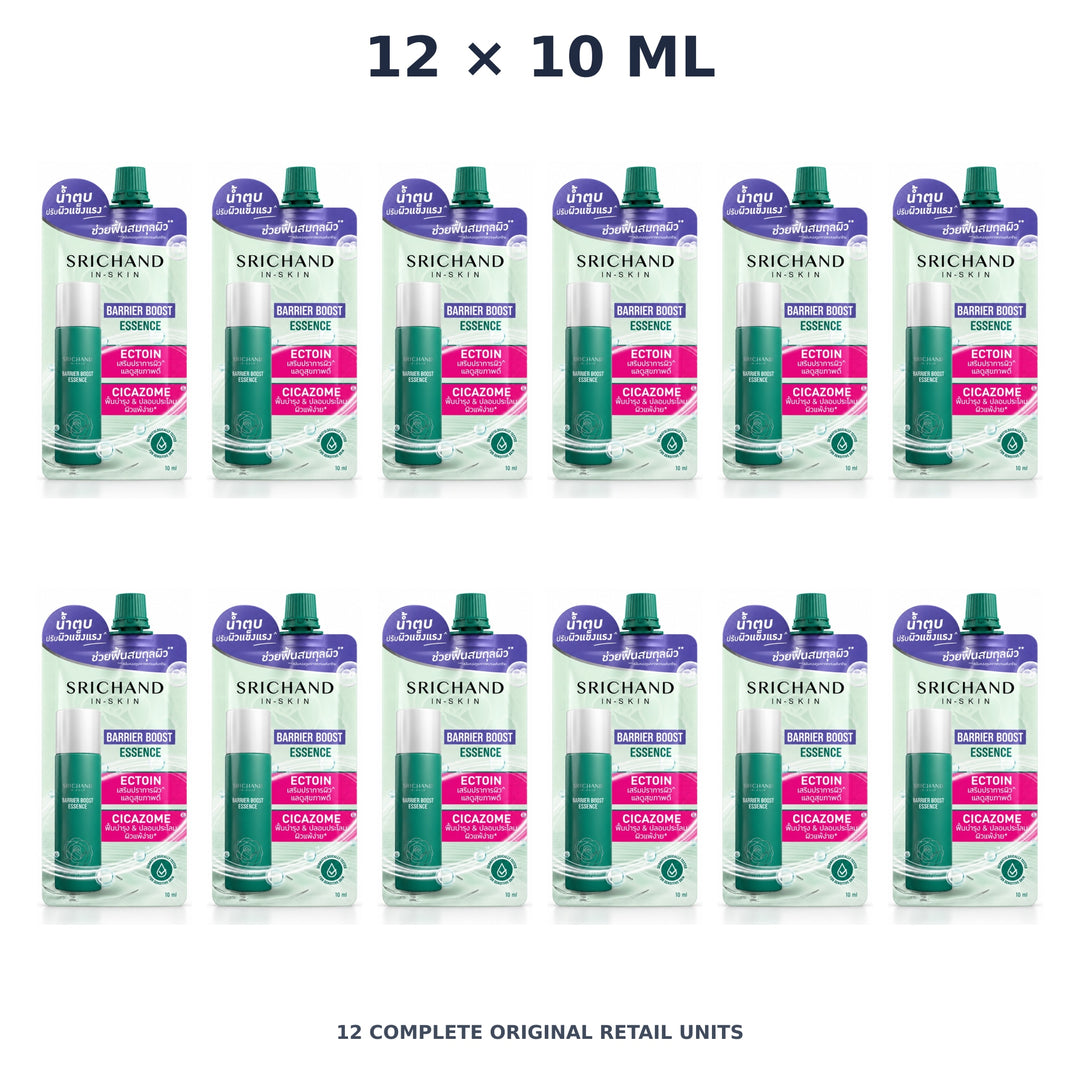 Srichand Barrier Boost Essence 10ml – 12 × 10 ml — exact quantity shown on white background