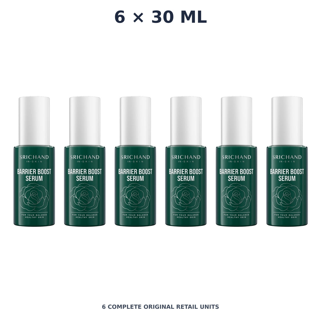 Srichand Barrier Boost Serum 30ml – 6 × 30 ml — exact quantity shown on white background
