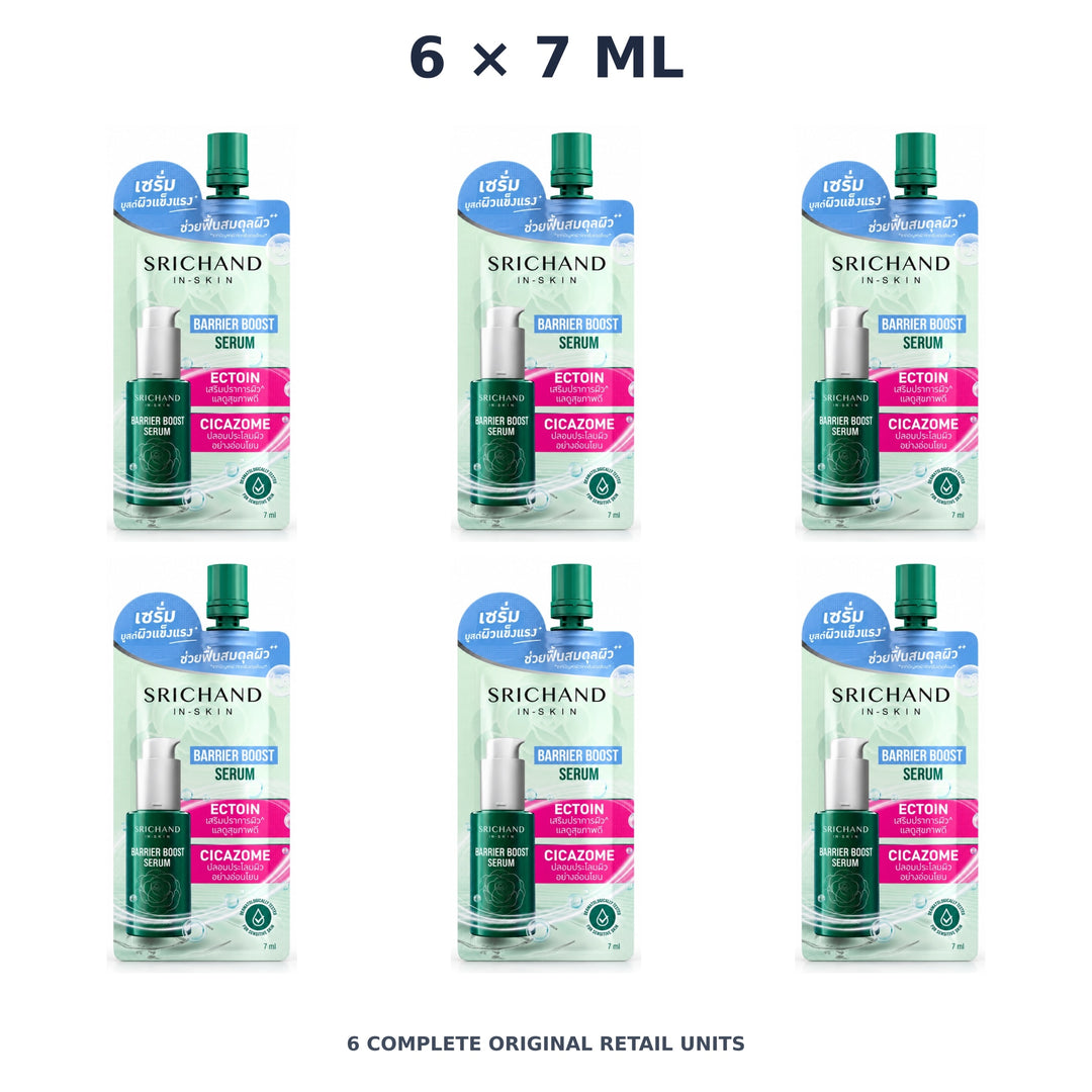 Srichand Barrier Boost Serum 7ml – 6 × 7 ml — exact quantity shown on white background