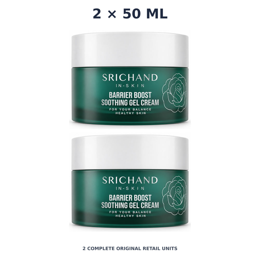 Srichand Barrier Boost Soothing Gel Cream 50ml – 2 × 50 ml — exact quantity shown on white background