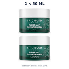 Srichand Barrier Boost Soothing Gel Cream 50ml – 2 × 50 ml — exact quantity shown on white background