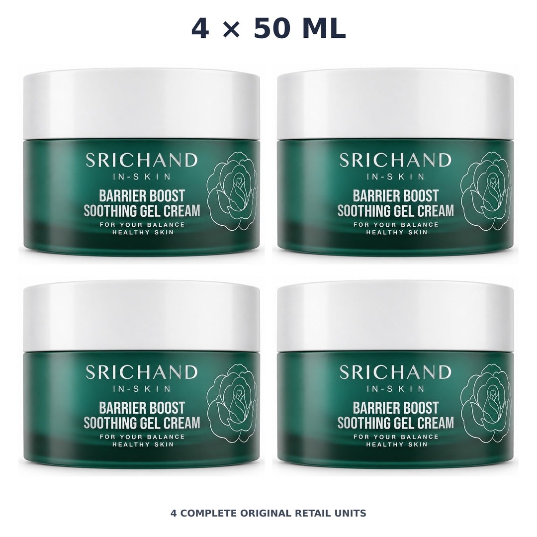 Srichand Barrier Boost Soothing Gel Cream 50ml – 4 × 50 ml — exact quantity shown on white background