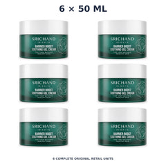 Srichand Barrier Boost Soothing Gel Cream 50ml – 6 × 50 ml — exact quantity shown on white background