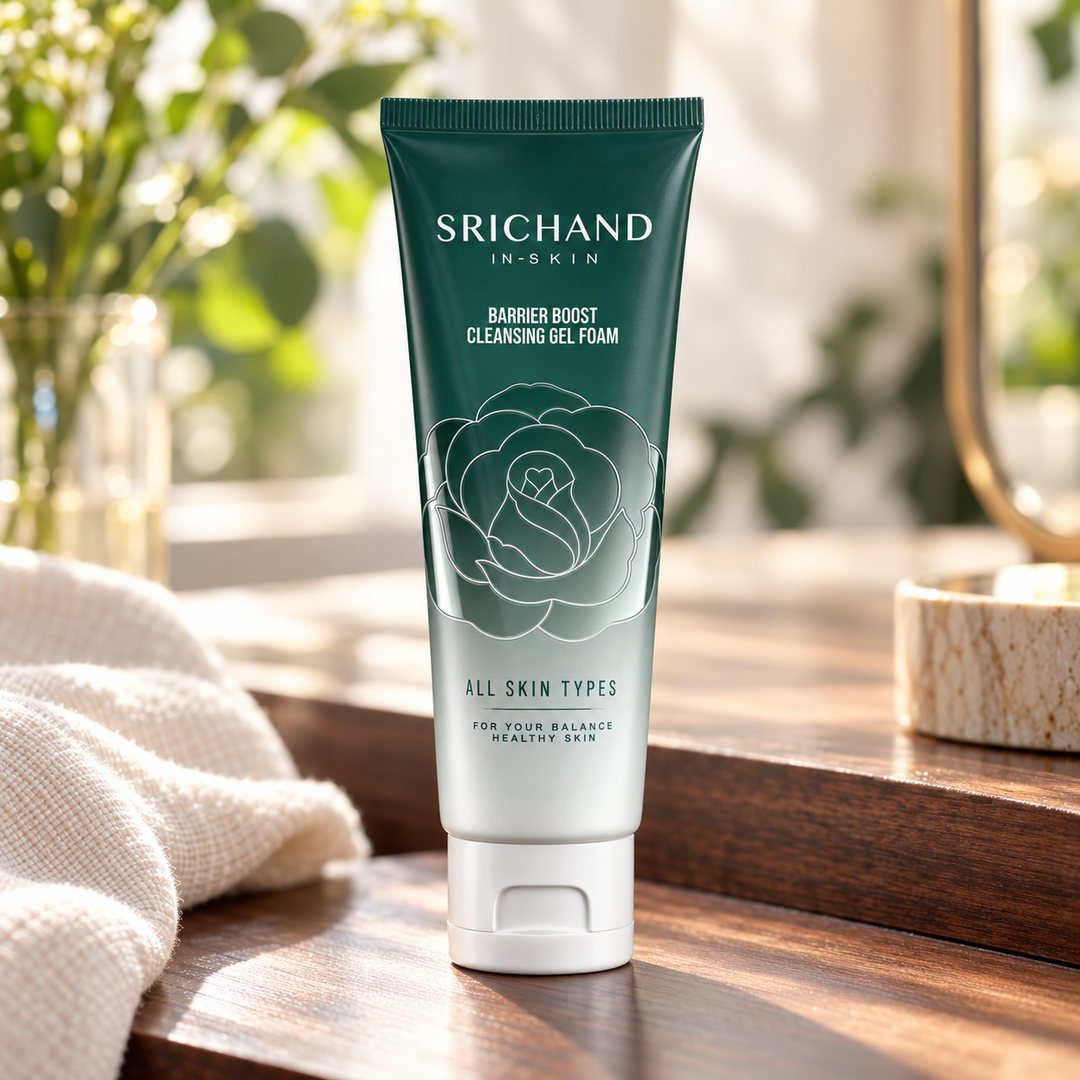 Srichand Barrier Boost Cleansing Gel Foam 100ml 100 ml — lifestyle view 2, serving or routine illustration