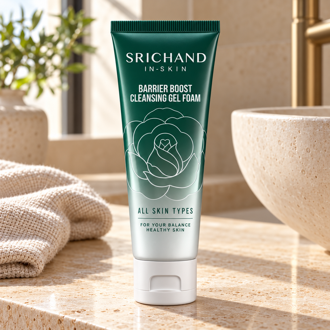Srichand Barrier Boost Cleansing Gel Foam 50ml 50 ml — lifestyle view 1, serving or routine illustration