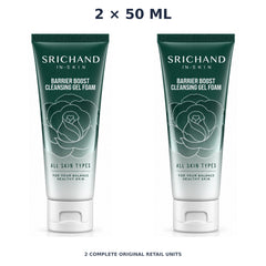 Srichand Barrier Boost Cleansing Gel Foam 50ml – 2 × 50 ml — exact quantity shown on white background