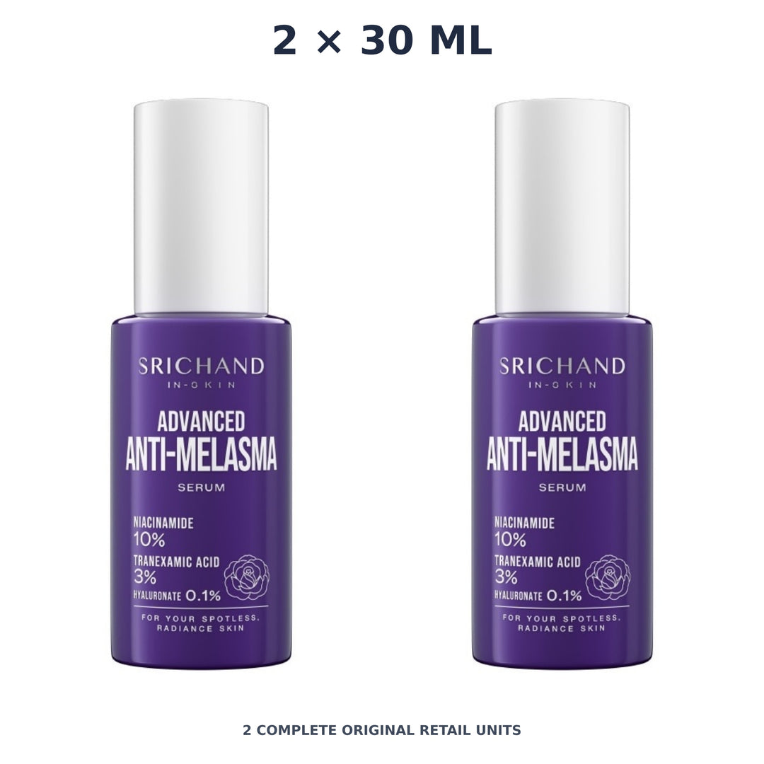 Srichand Advanced Anti Melasma Serum 30ml – 2 × 30 ml — exact quantity shown on white background