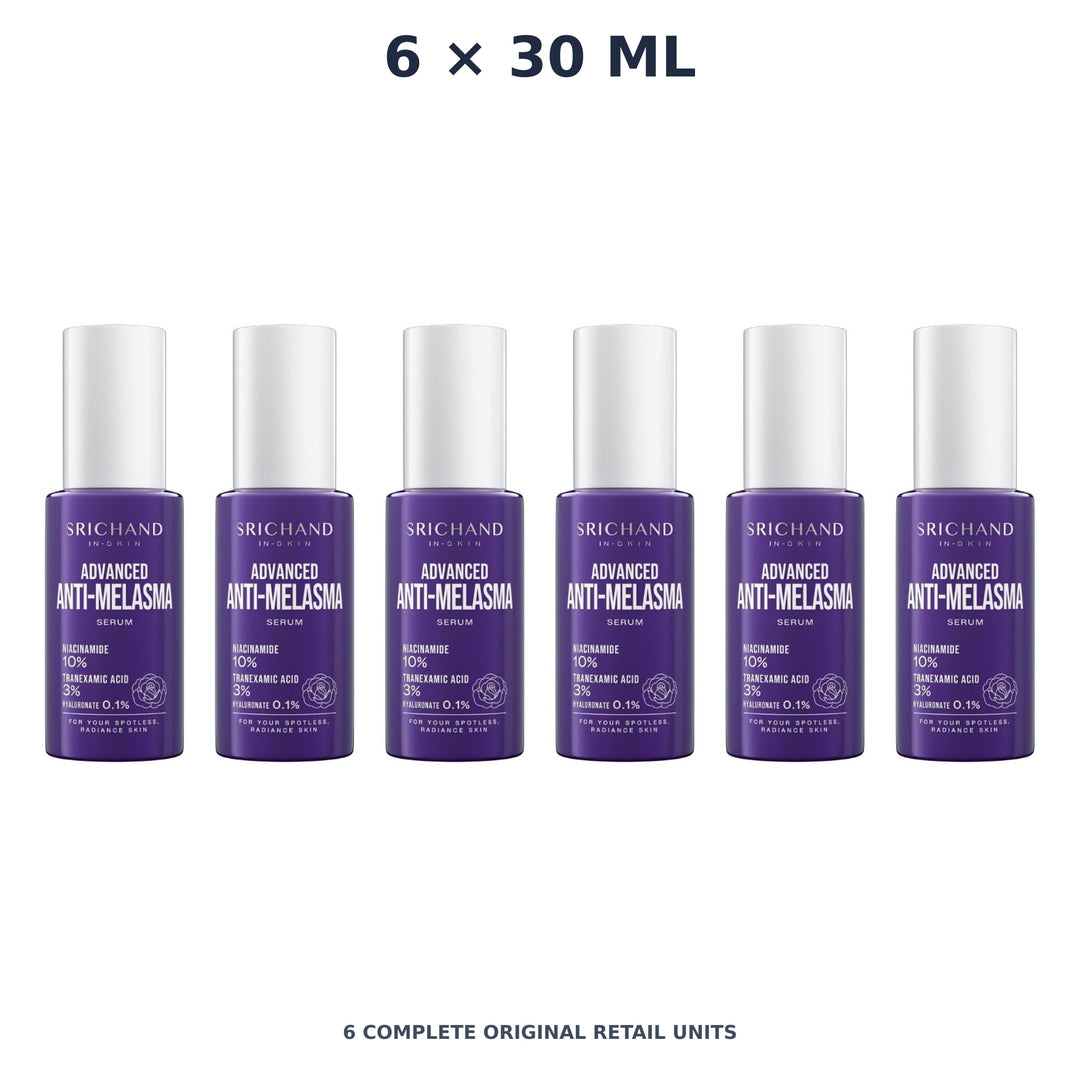 Srichand Advanced Anti Melasma Serum 30ml – 6 × 30 ml — exact quantity shown on white background