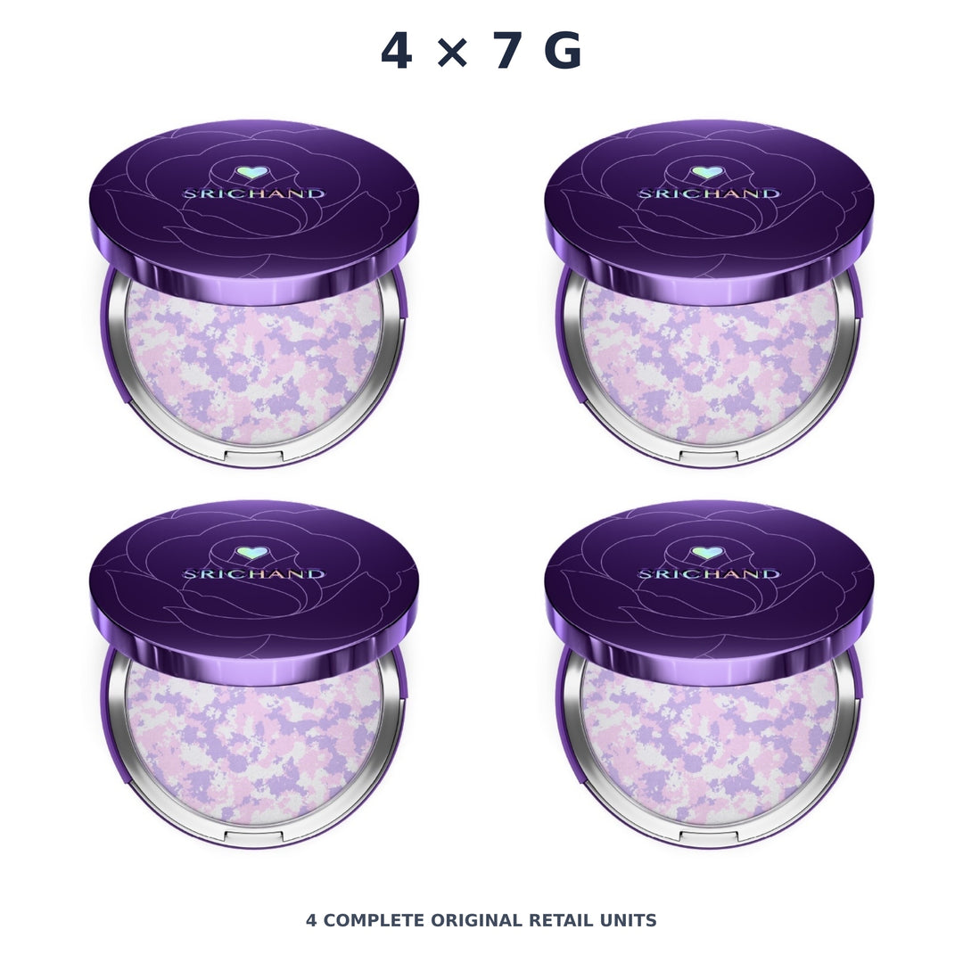 Srichand Bare to Perfect Correcting Compact Powder 7g. 01 Soft Pink – 4 × 7 g — exact quantity shown on white background