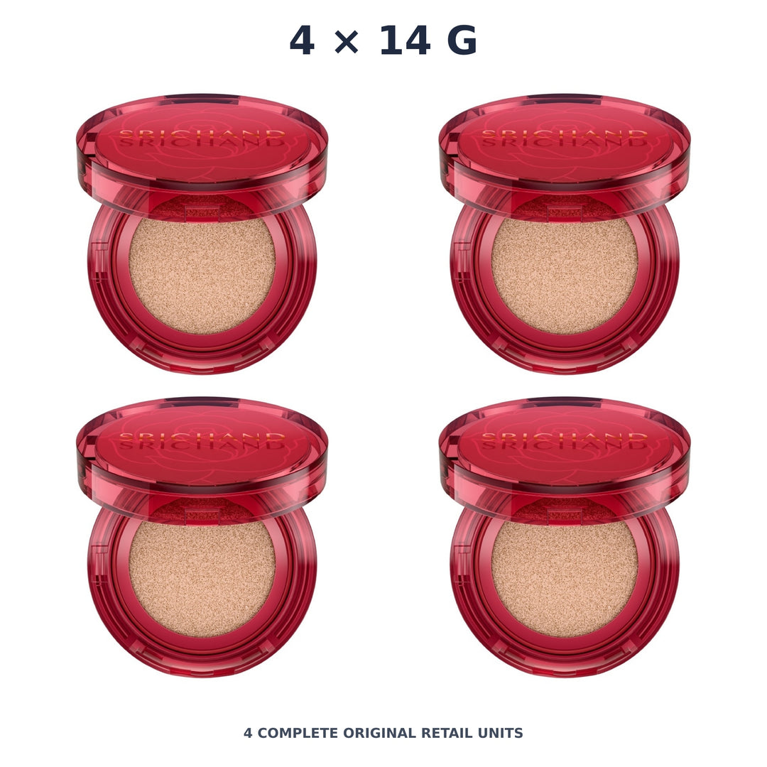 Srichand Super Coverage Always Matte Cushion SPF50+ PA++++ 14g. 105 Pinkish – 4 × 14 g — exact quantity shown on white background