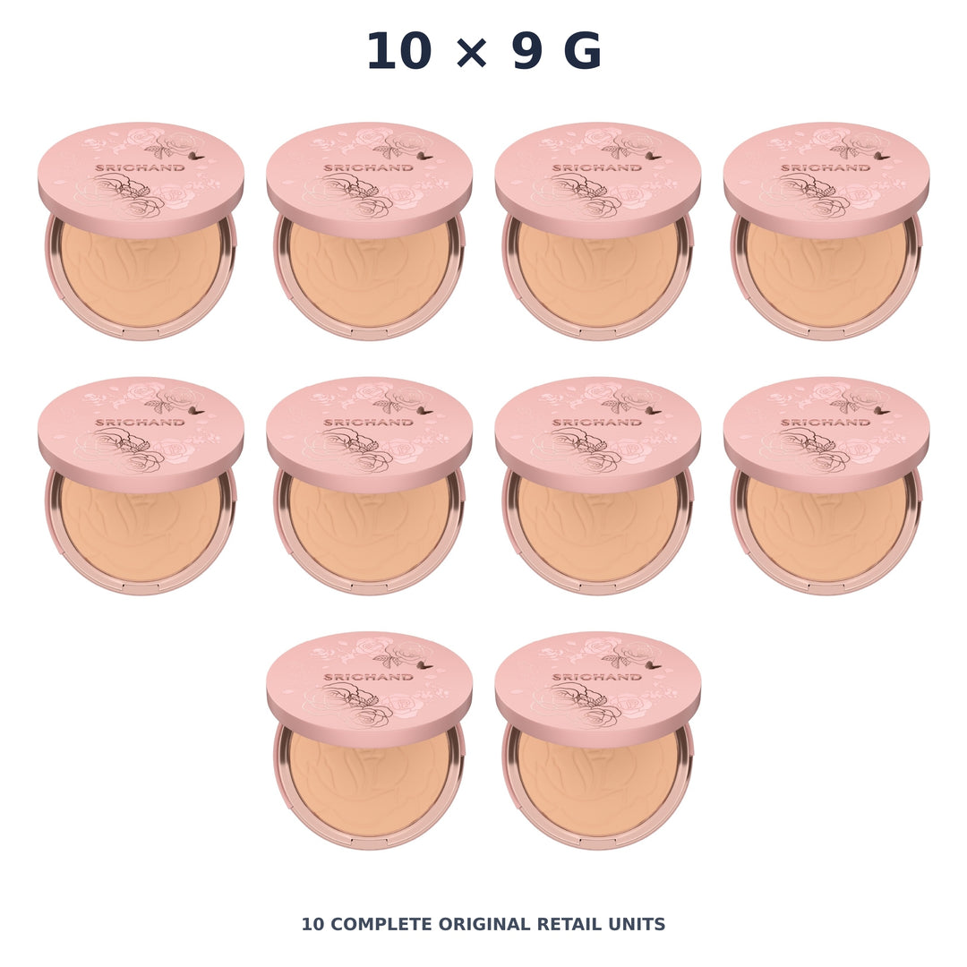 Srichand Enchanted Cover Perfect Foundation Powder SPF35 PA++++ 9g. 115 Natural – 10 × 9 g — exact quantity shown on white background