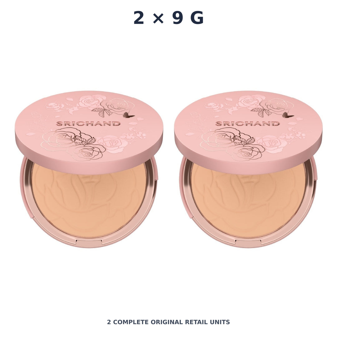 Srichand Enchanted Cover Perfect Foundation Powder SPF35 PA++++ 9g. 115 Natural – 2 × 9 g — exact quantity shown on white background