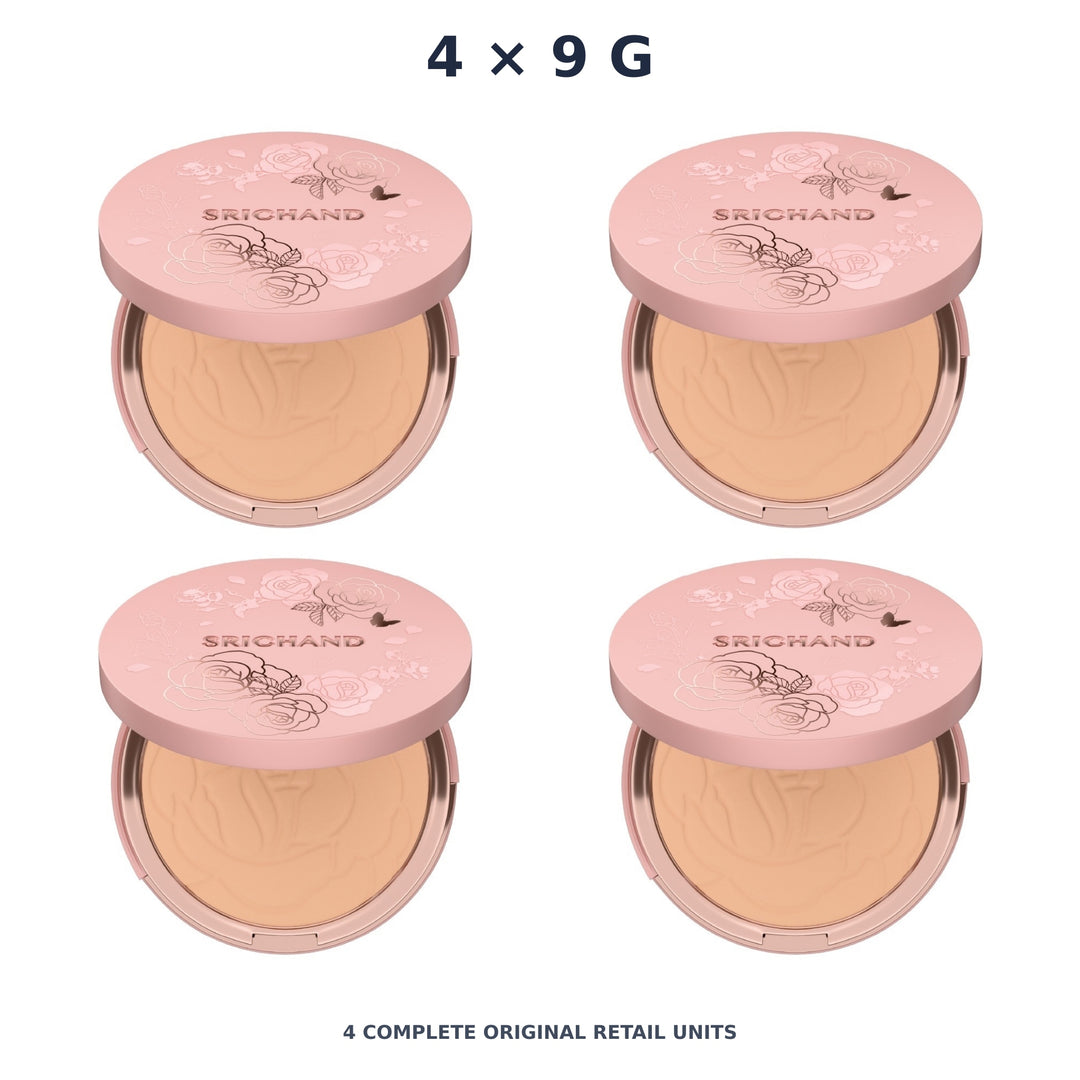 Srichand Enchanted Cover Perfect Foundation Powder SPF35 PA++++ 9g. 115 Natural – 4 × 9 g — exact quantity shown on white background