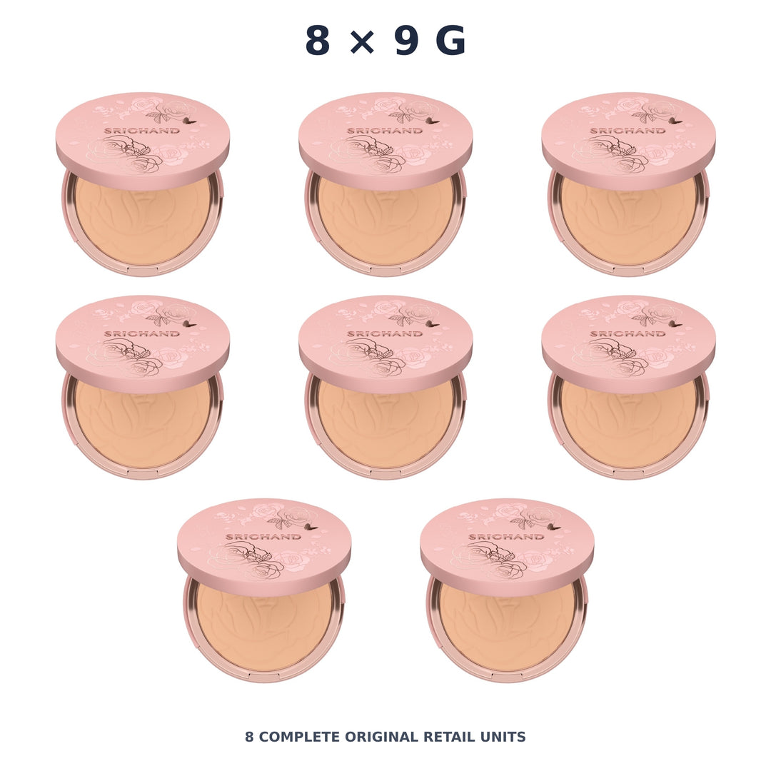 Srichand Enchanted Cover Perfect Foundation Powder SPF35 PA++++ 9g. 115 Natural – 8 × 9 g — exact quantity shown on white background