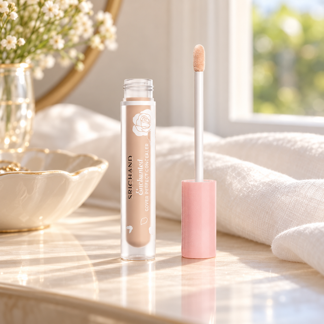 Srichand Enchanted Cover Perfect Concealer 4.5ml. 105 Pinkish 4.5 ml — lifestyle view 2, serving or routine illustration
