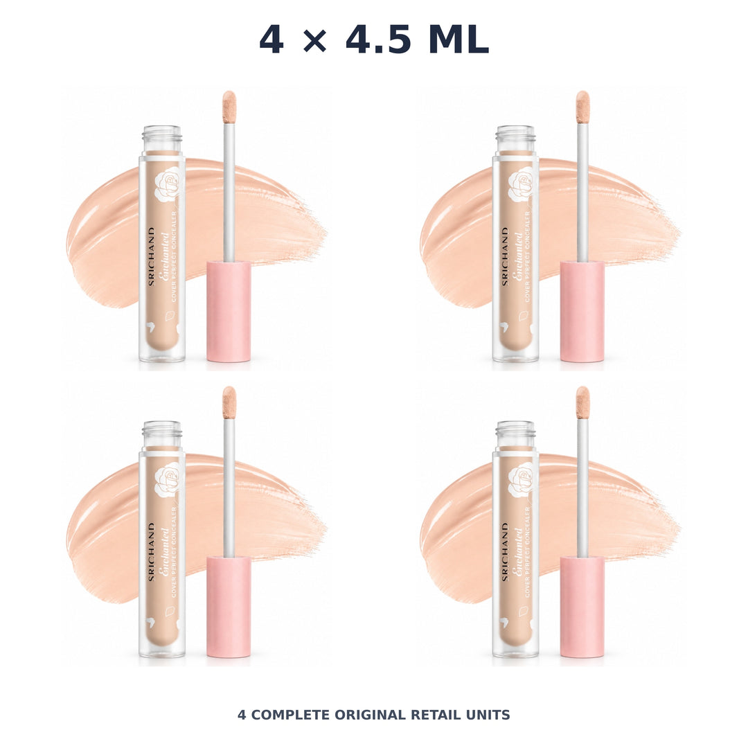 Srichand Enchanted Cover Perfect Concealer 4.5ml. 105 Pinkish – 4 × 4.5 ml — exact quantity shown on white background