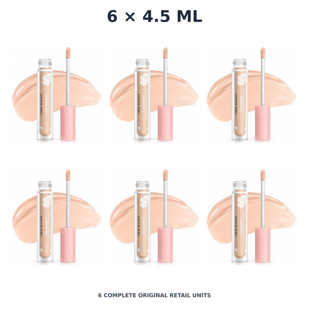 Srichand Enchanted Cover Perfect Concealer 4.5ml. 105 Pinkish – 6 × 4.5 ml — exact quantity shown on white background