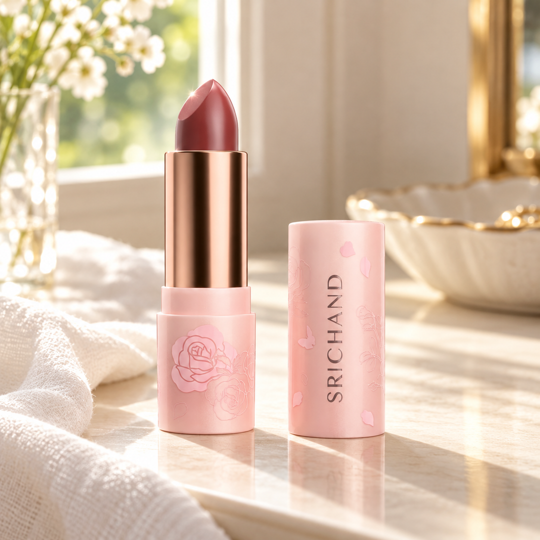Srichand Enchanted Charming Satin Matte Lipstick 3.5g. 02 Mastery Power 3.5 g — lifestyle view 2, serving or routine illustration