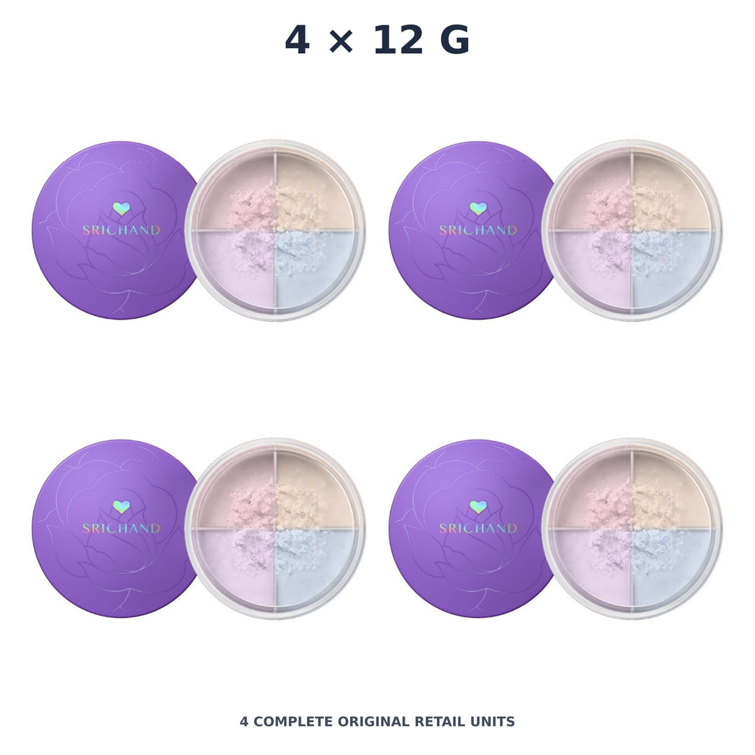 Srichand Bare to Perfect Correcting Loose Powder 12g – 4 × 12 g — exact quantity shown on white background