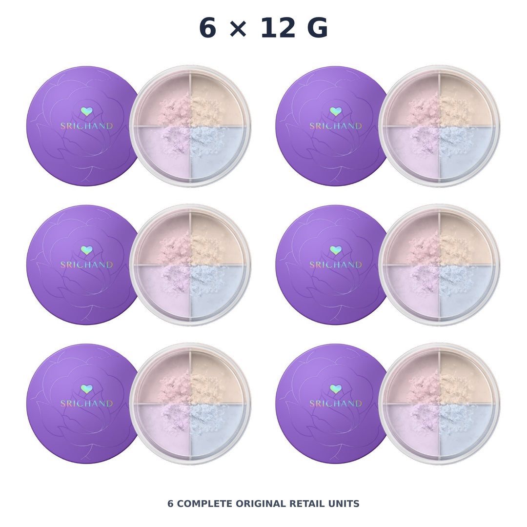Srichand Bare to Perfect Correcting Loose Powder 12g – 6 × 12 g — exact quantity shown on white background