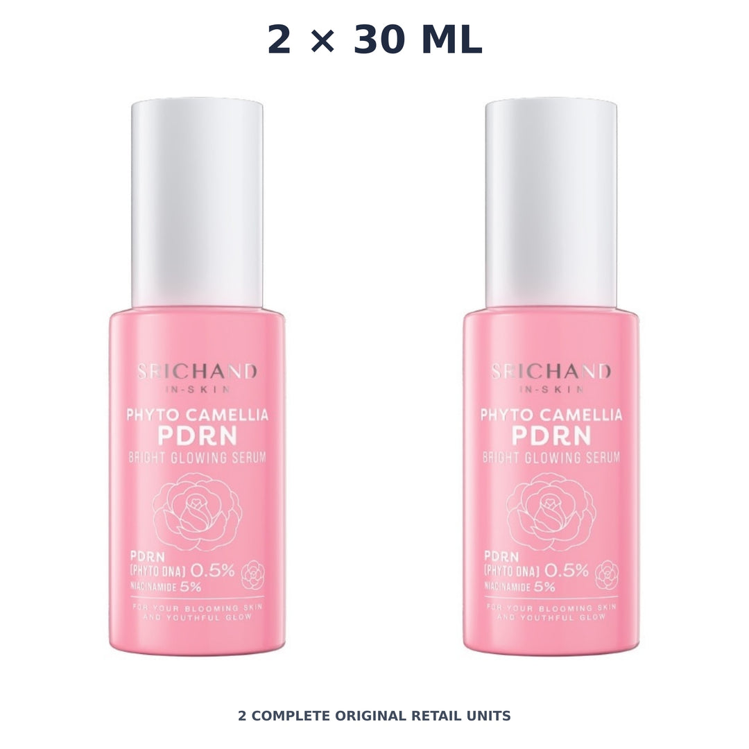 Srichand Phyto Camellia PDRN Bright Glowing Serum 30ml – 2 × 30 ml — exact quantity shown on white background