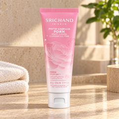 Srichand Phyto Camellia PDRN Bright Glowing Cleansing Gel Foam 100ml 100 ml — lifestyle view 1, serving or routine illustration