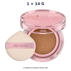 Srichand Enchanted Cover Perfect Cushion SPF50+ PA++++ 14g. 130 Honey – 1 × 14 g — exact quantity shown on white background
