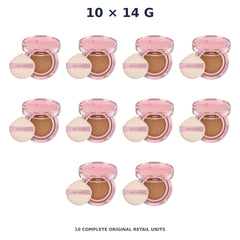 Srichand Enchanted Cover Perfect Cushion SPF50+ PA++++ 14g. 130 Honey – 10 × 14 g — exact quantity shown on white background