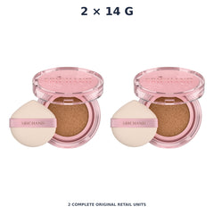 Srichand Enchanted Cover Perfect Cushion SPF50+ PA++++ 14g. 130 Honey – 2 × 14 g — exact quantity shown on white background