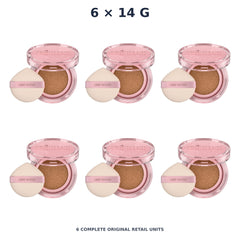 Srichand Enchanted Cover Perfect Cushion SPF50+ PA++++ 14g. 130 Honey – 6 × 14 g — exact quantity shown on white background